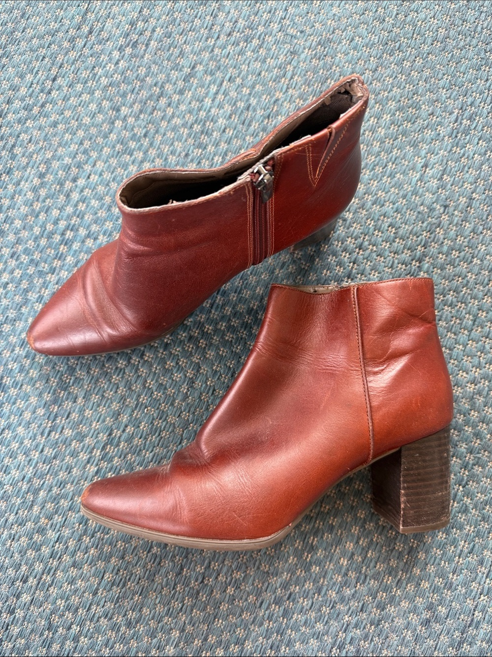 Rockport Chestnut Brown Leather Ankle Booties